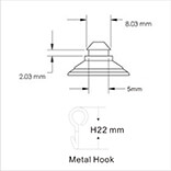 Technical Drawing mini suction hooks