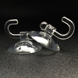 small suction cups with plastic hooks