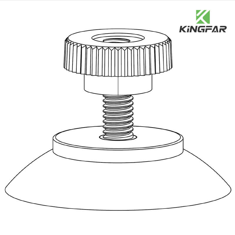 M4x10 screw in suction cups with nut 30mm