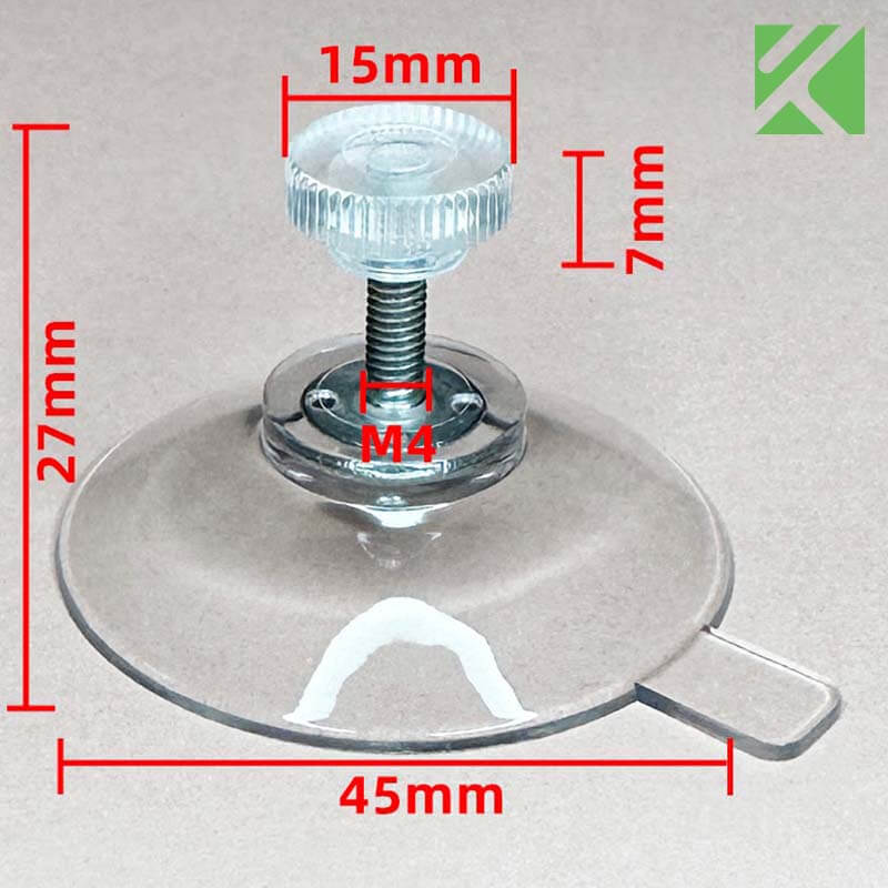 M4x15 screw in suction cup with nut 45mm