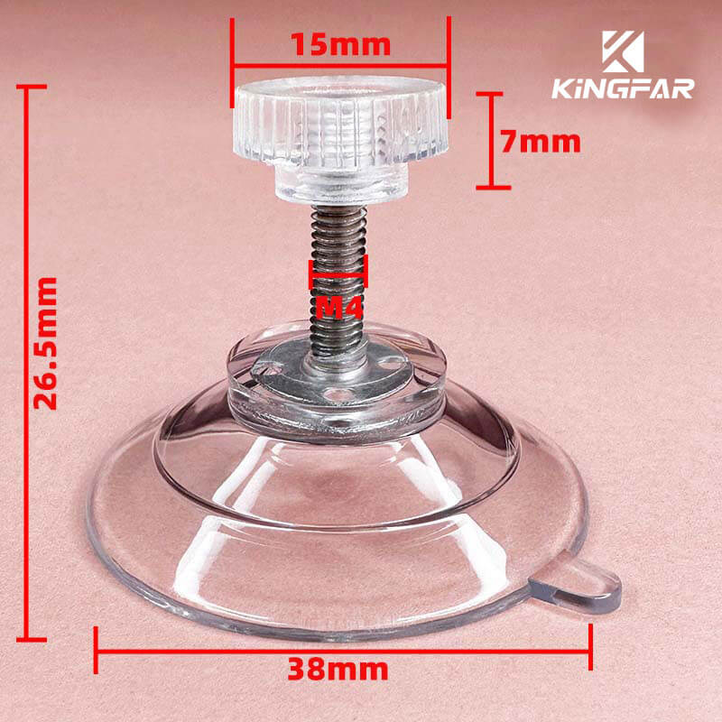 M4x15 screw suction cup with nut 38mm