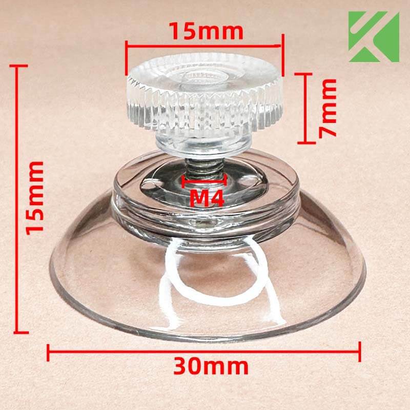 M4x6 screw in suction cup with nut 30mm