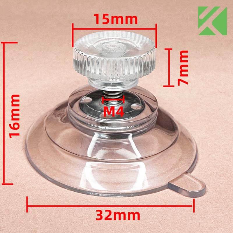 M4x6 screw suction cup with nut 32mm