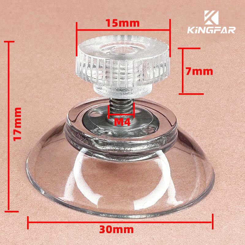 M4x8 screw in suction cup with nut 30mm