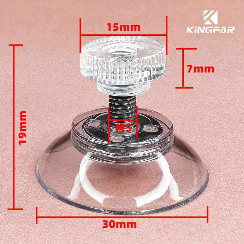 M5x10 screw in suction cup with nut 30mm