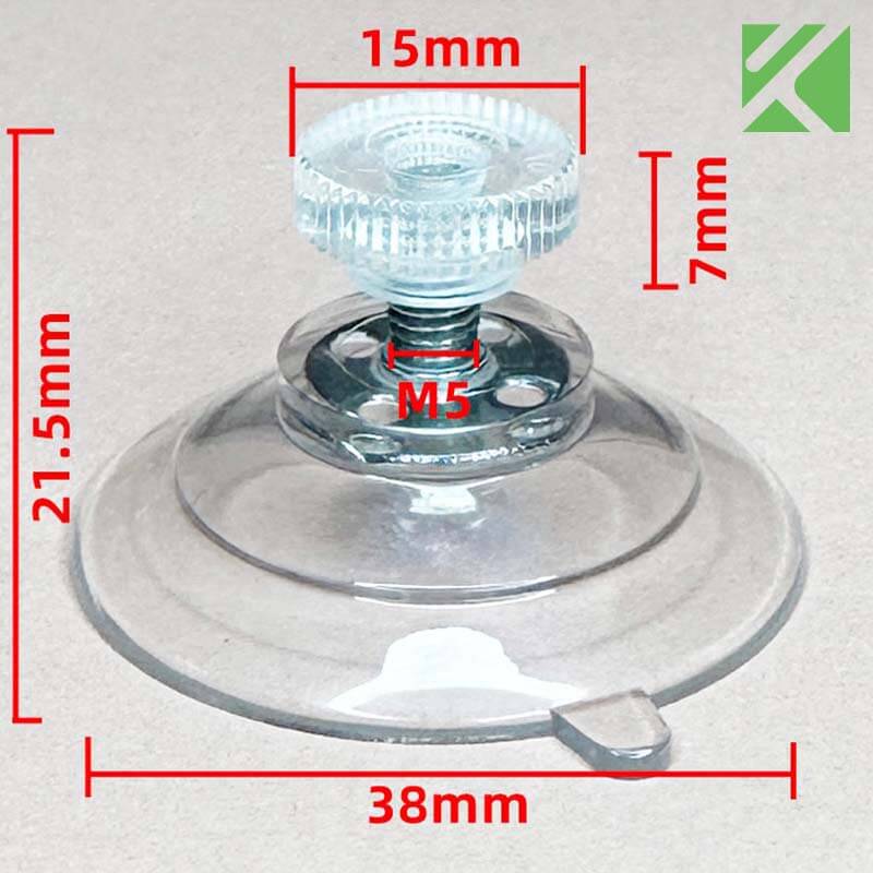 M5x10 screw suction cup with nut 38mm