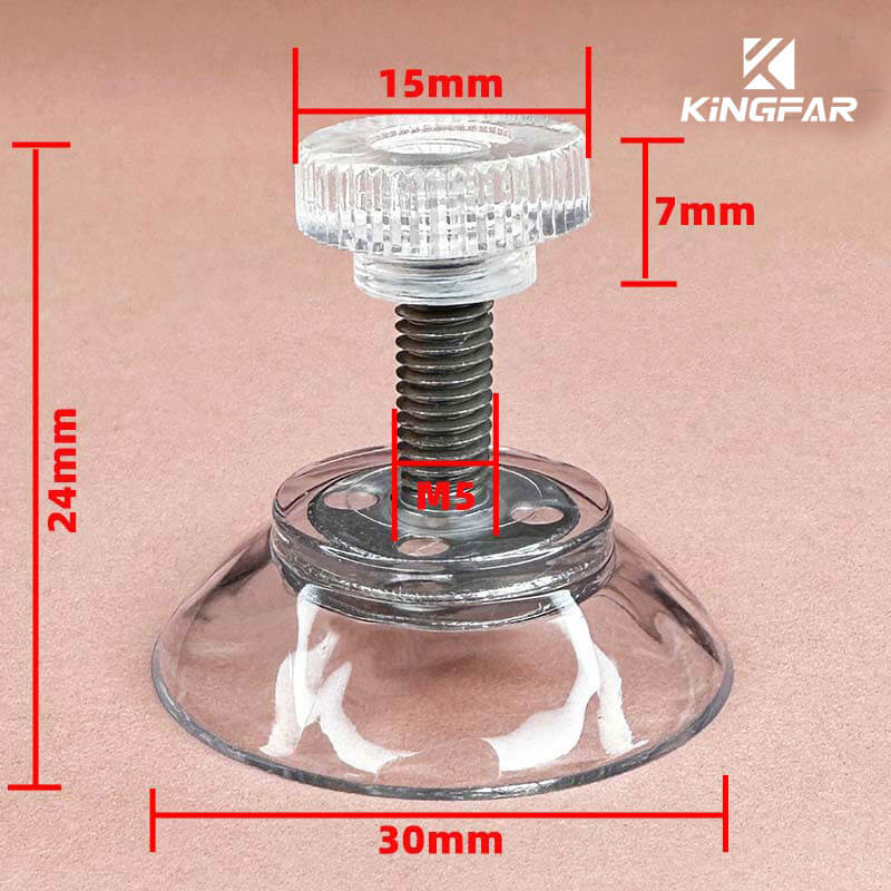M5x15 screw in suction cup with nut 30mm