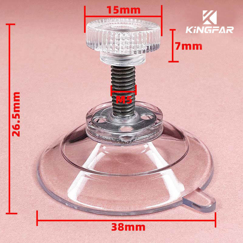 M5x15 screw suction cup with nut 38mm