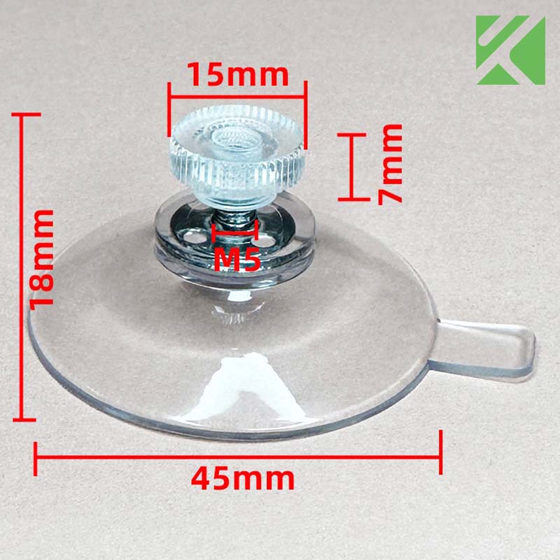 M5x6 screw in suction cup with nut 45mm