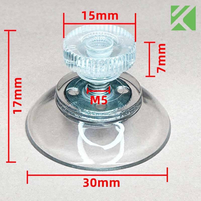 M5x8 screw in suction cup with nut 30mm