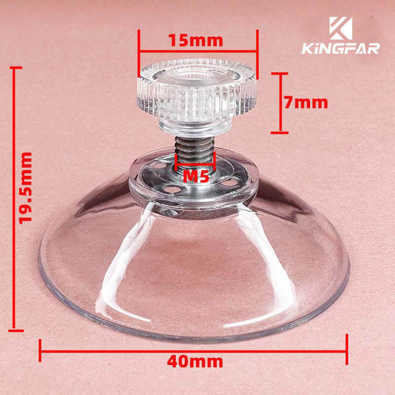 M5x8 screw on suction cup with nut 40mm