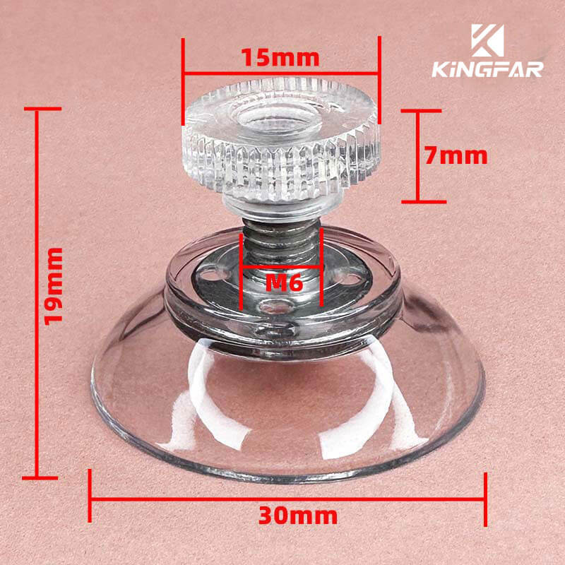 M6x10 screw in suction cup with nut 30mm