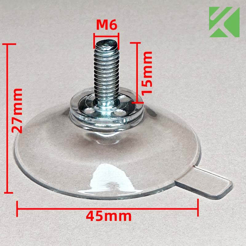 M6x15 screw in suction cup 45mm