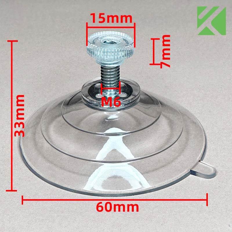 M6x15 screw-in suction cup with nut 60mm