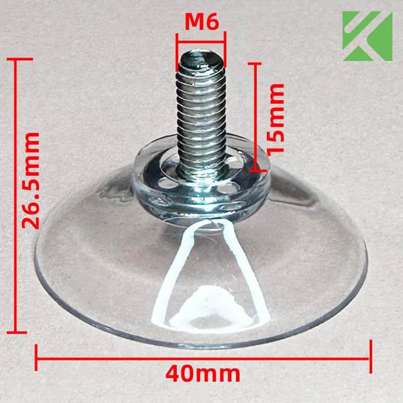 M6x15 screw on suction cup 40mm