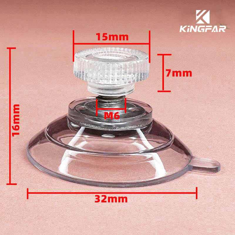 M6x6 screw suction cup with nut 32mm