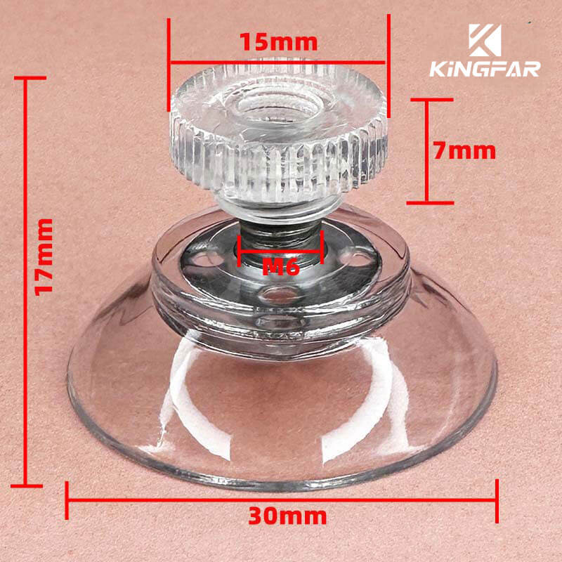 M6x8 screw in suction cup with nut 30mm