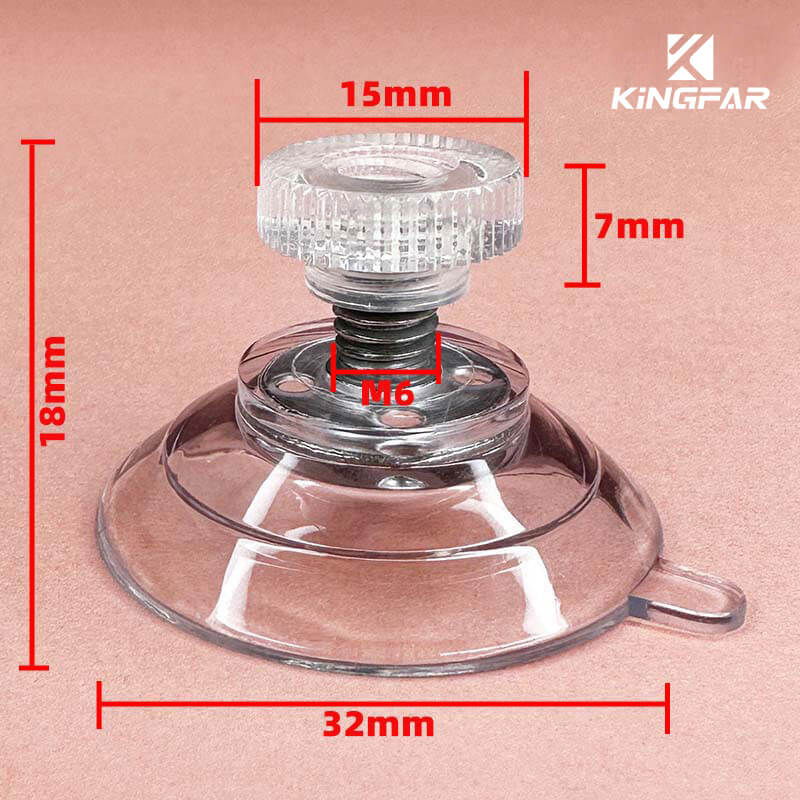 M6x8 screw suction cup with nut 32mm