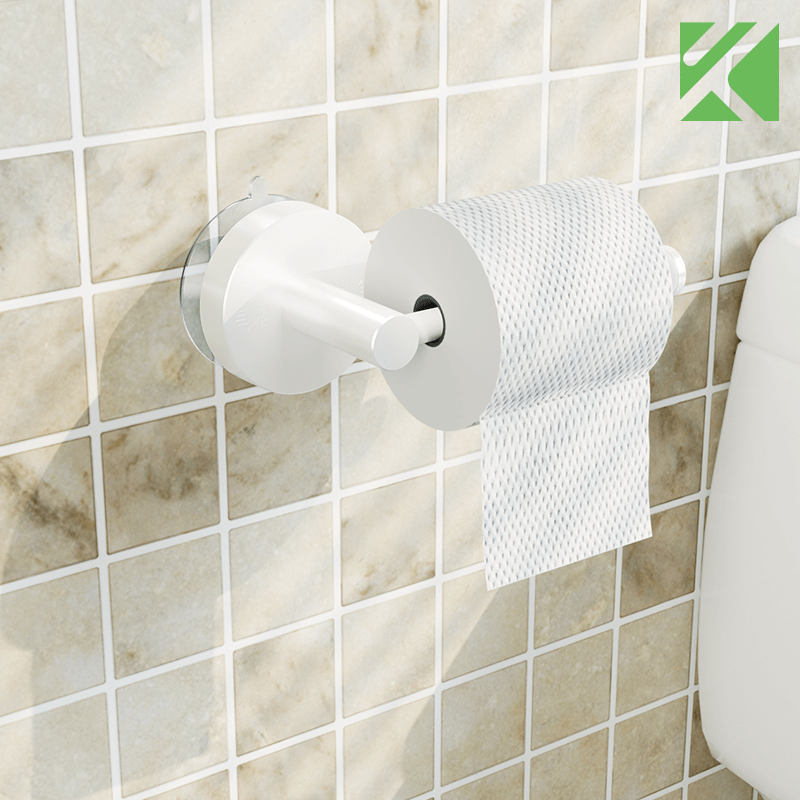 Suction cup toliet paper holder
