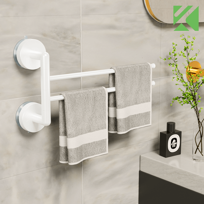 Suction cup towel bar double