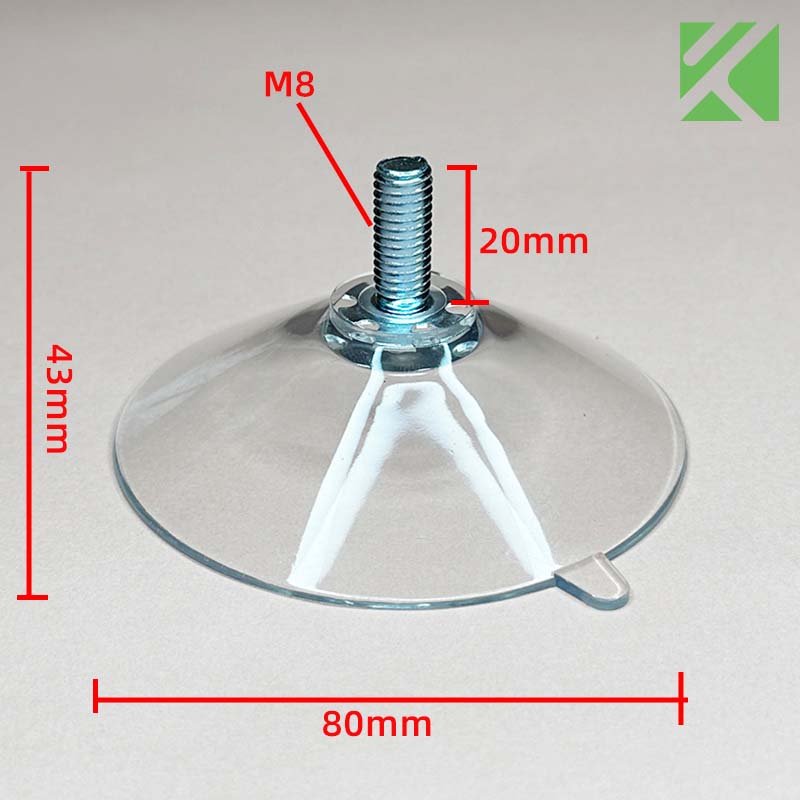 80mm suction cups with screw M8x20